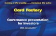 Governance presentation for Investors · Governance presentation for Investors. 20th January 2017. 0. Governance Meeting ... • Long-term equity-based incentives are to share the