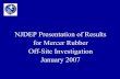 NJDEP Presentation of Results for Mercer Rubber Off-Site ...NJDEP Presentation of Results for Mercer Rubber Off-Site Investigation (10 January 2007) Author: NJDEP Site Remediation