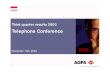 Third quarter results 2003 - Agfa Corporate · Agfa-Gevaert, Investor Relations Subject: Presentation Telephone Conference 3Q 2003 Keywords: 3rd quarter results, key figures, turn