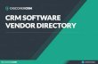 CRM SOFTWARE VENDOR DIRECTORY - Discover CRM€¦ · AgentDrive CRM also helps manage SMS and email campaigns and includes a real estate flyer and advert maker. AgentDrive offers