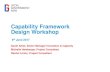 Capability Framework Design Workshop · Communicate and Engage Leadership Communicate clearly, actively listen to others and respond with respect Customer Focus Provide service focused