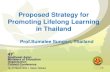 Proposed Strategy for Promoting Lifelong Learning in Thailand · Necessity of Lifelong Learning - Lifelong education or lifelong learning is a tool for developing quality of life