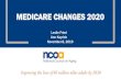MEDICARE CHANGES 2020 - NCOA...MEDICARE CHANGES 2020 Leslie Fried Ann Kayrish November 8, 2019 . ... •The 1.6% increase in Social Security benefits will cover the increase in premiums