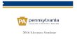 2016 Licensee Seminar - Pennsylvania Liquor Control Board · 2016 Licensee Seminar. Welcome to the 2016 PLCB Licensee Seminar PLCB+ | Bobbi Peifer, Licensing Manager E-Commerce, SLO