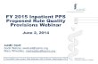 FY 2015 Inpatient PPS Proposed Rule Quality Provisions Webinar · FY 2015 Inpatient PPS Proposed Rule Quality Provisions Webinar June 2, 2014 AAMC Staff: Scott Wetzel, swetzel@aamc.org