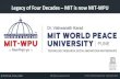 Legacy of Four Decades MIT is now MIT-WPU · Legacy of Four Decades ... understanding, designing and presenting a professional solution. B. Tech. Mechanical Engineering Continuously