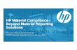 HP Material Compliance - Beyond Material Reporting Solutions · Material reporting for Automotive and other industries IMDS and CDX Synergies IMDS Automotive Industry CDX All other