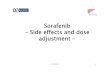 Sorafenib Side effects and dose adjustment · The GI symptoms seen during NEXAVAR therapy may be different from patient to patient. \爀屮Some find that they experience their \൳ymptoms