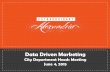 Data Driven Marketing - Cloudinaryres-4.cloudinary.com/simpleview/image/upload/v1... · • “Top 10” roundup lists have higher engagement than other posts Implication Visit Alexandria’s
