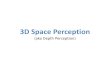 3D Space Perception - USDapps.usd.edu/coglab/schieber/psyc301/pdf/DepthPerception.pdfvisual perception are all based upon a more complex process known as spatial scaling. Corollary: