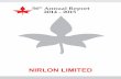 NIRLON LIMITED4 56th Annual Report - 2014-15 NOTICE is hereby given that the 56th Annual General Meeting of Nirlon Limited will be held on Monday, September 21, 2015 at 11.00 a.m.