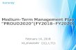 Medium-Term Management Plan “PROUD2020”(FY2018–FY2020) · ・ Boost the morale and enthusiasm of employees ・Strengthen initiatives to reform working styles ... Exchange rate: