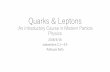 Quarks & Leptons :An introductory Course in Modern ...€¦ · Quarks & Leptons:An introductory Course in Modern Particle Physics 2018/5/16 subsection 2.1～2.4 Katsuya Sato