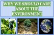 WHY WE SHOULD CARE ABOUT THE ENVIRONMENT · WHY WE SHOULD CARE ABOUT THE ENVIRONMENT. 1. CUZ IT’S THE only PLANET WE’VE GOT. First of all, we live here. It’s our home! Unlike