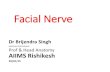 Facial Nerve - AIIMS RISHIKESH · Facial Nerve Dr Brijendra Singh MBBS,MS,DNB,MNAMS Prof & Head Anatomy AIIMS Rishikesh 28/01/19. Cranial nerves • Largest cranial nerve –trigeminal