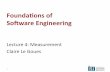 Founda’ons of Soware Engineeringckaestne/17313/2017/20170907-metrics.pdf · Visual Studio since 2007 “Maintainability Index calculates an index value between 0 and 100 that represents