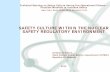 SAFETY CULTURE WITHIN THE NUCLEAR SAFETY REGULATORY ... · Safety culture within the regulatory ... • Construction of solid radioactive waste management facility • Construction