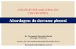COLÉGIO BRASILEIRO DE CIRURGIÕES...2017/01/30  · Derrame Pleural •Espaço entre as pleuras: virtual •Líquido pleural •Função lubrificante •Volume: ~ 20ml •Produção