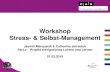 Workshop Stress- & Selbst-Management€¦ · Individuelles Stressmanagement II. Selbstmanagement – den Stress bewältigen Das Leben nach eigenen Zielen ausrichten Done is better