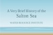 A Very Brief History of the Salton Sea€¦ · A Very Brief History of the Salton Sea WATER RESOURCE INSTITUTE. The Formation of the Salton Sea. Charles R. Rockwood California Development