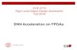DNN Acceleration on FPGAs - Cornell University · DNN Acceleration on FPGAs ECE 5775 High-Level Digital Design Automation Fall 2018 HW 2 due Friday at 11:59pm First student-led seminar