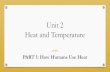 Unit 2 Heat and Temperature€¦ · Our bodies burn sugar and fat fuel to make heat. We can burn wood (fuel) to make heat. We can burn fossil fuels such as oil, gas, and coal. •Heat