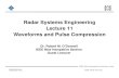 Radar Systems Engineering Lecture 11 Waveforms and Pulse ...radar-course.org/Radar 2010 PDFs/Radar 2009 A_11 Waveforms and … · Radar Systems Course 10 Waveforms & PC 1/1/2010 IEEE
