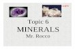 TOPIC 6 1 MINERALS - rhinebeckcsd.org · • compoundforms Examples: • Quartz Si + O •Halite (salt) Na + Cl (CHEMICAL) H. Some Minerals • NATIVE made of only 1 element Examples: