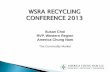 WSRA RECYCLING CONFERENCE 2013 - MemberClicks · 2016-12-22 · WSRA RECYCLING CONFERENCE 2013 ACN founded in 1990 in California. Projected to exceed 12 million tons of recovered