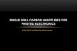 SINGLE WALL CARBON NANOTUBES FOR PRINTED ELECTRONICS … · 01-03-2012  · SINGLE WALL CARBON NANOTUBES FOR PRINTED ELECTRONICS . CONTENTS • What are Carbon Nanotubes? • Properties