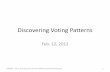 Discovering Voting Patternscs.brown.edu/courses/csci0931/2013/1-voting/LEC1-5.pdf · 2013-02-12 · Discovering Voting Patterns Feb. 12, 2012 CS0931 - Intro. to Comp. for the Humanities
