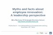 Myths and facts about employee innovation: A leadership ... · Myth or fact? It depends upon The more and the crazier ideas, the better Myth Supervisor support, motivational climates,
