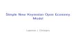 Simple New Keynesian Open Economy Modellchrist/course/...Extension to Small Open Economy • Outline – the equilibrium conditions of the open economy model system jumps from 6 equations