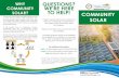 WHY QUESTIONS? COMMUNITY WE'RE HERE … Program...Community solar projects enable greater access to solar energy. Electric utility customers who have previously been unable to go solar,