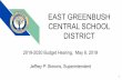 EAST GREENBUSH CENTRAL SCHOOL DISTRICT...2019/05/08  · EAST GREENBUSH CENTRAL SCHOOL DISTRICT 2019-2020 Budget Hearing, May 8, 2019 Jeffrey P. Simons, Superintendent 1 PUBLIC HEARING