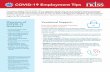 COVID-19 Employment Tips - National Down Syndrome Society€¦ · COVID-19 Employment Tips Coronavirus disease 2019 (COVID-19) is a respiratory disease that can be transmitted by
