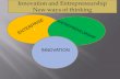 Innovation and Entrepreneurship New ways of thinking · 2013-11-26 · Entrepreneurship (NCEE) Policy Paper. (UPDATED 2013) Gibb, A.A (2012) Exploring the synergistic potential in