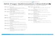 SEO Page Optimization Checklist · SEO Page Optimization Checklist! How to optimize your website pages for search engines! Target Keyword ... • Embed 1 YouTube video –yours or