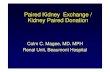 Paired Kidney Exchange / Kidney Paired Donation · 2013-02-04 · Paired Kidney Exchange / Kidney Paired Donation Colm C. Magee, MD, MPH Renal Unit, Beaumont Hospital. Overview ...