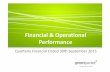 Financial & Operational Performance - Green Packet · This presentation and the following discussion may contain forward looking statements by Green Packet Berhadthat reflect management’s