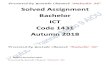 Solved Assignment Bachelor ICT Code 1431 …...Solved Assignment Bachelor ICT Code 1431 Autumn 2018 Written by Daniyal Iqbal Present by Studio 9 (AIOU) Course: Basics of ICT (1431)