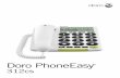 Doro PhoneEasy · Editing numbers in the phone book 1. Press b to open the phone book. 2. Use v/V to browse through the phone book, or enter the irst character to quickly ind an entry.
