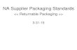 > - Denso · 2018-05-29 · Section 5: Returnable Dunnage Standards 1. DENSO plants may instruct the supplier on the style of dunnage to use.