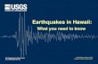 Earthquakes in Hawaii - ShakeOut · thousands of earthquakes every year. More than 500 earthquakes were recorded by a nearby seismometer during the Kamoamoa fissure eruption along
