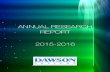 ANNUAL RESEARCH REPORT 2015-2016 - Dawson …...4 Research Recognition Award 2015-2016 Dr. Stewart Cooke, Department of English Dr. Stewart Cooke’s long-term research program revolves