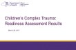 Children's Complex Trauma: Readiness Assessment Results · the two referral processes and 100% were familiar with the Complex Trauma Referral Cover Sheet and Complex Trauma Exposure