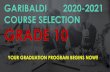 GARIBALDI 2020-2021 COURSE SELECTION GRADE 10 · 2020-02-03 · GARIBALDI 2020-2021 COURSE SELECTION GRADE 10 YOUR GRADUATION PROGRAM BEGINS NOW!! STUDENT RESPONSIBILITY •Learn