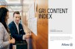 GRI CONTENT INDEX - Allianz€¦ · GRI CONTENT INDEX The GRI Content Index provides an overview of material sustainability-related disclosures contained in the Allianz Group Sustainability