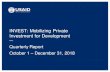 INVEST Project: Mobilizing Private Investment for Development Quarterly Report... · Through the INVEST partner network, USAID can access the expertise it needs. That includes support