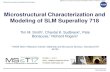 Microstructural Characterization and Modeling of SLM ...€¦ · National Aeronautics and Space Administration Microstructural Characterization and Modeling of SLM Superalloy 718